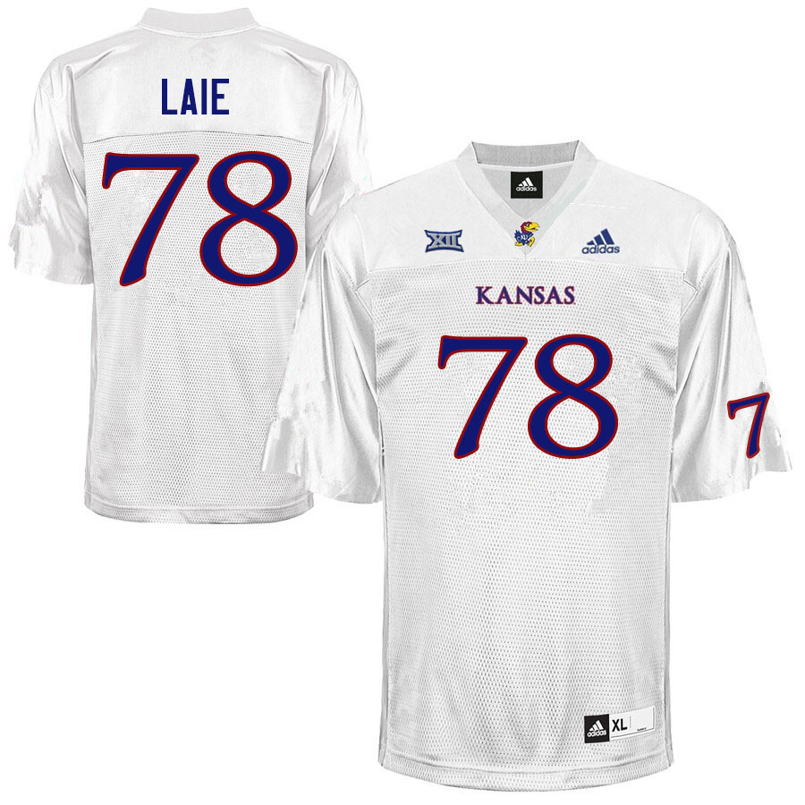 Men #78 Donovan Laie Kansas Jayhawks College Football Jerseys Sale-White